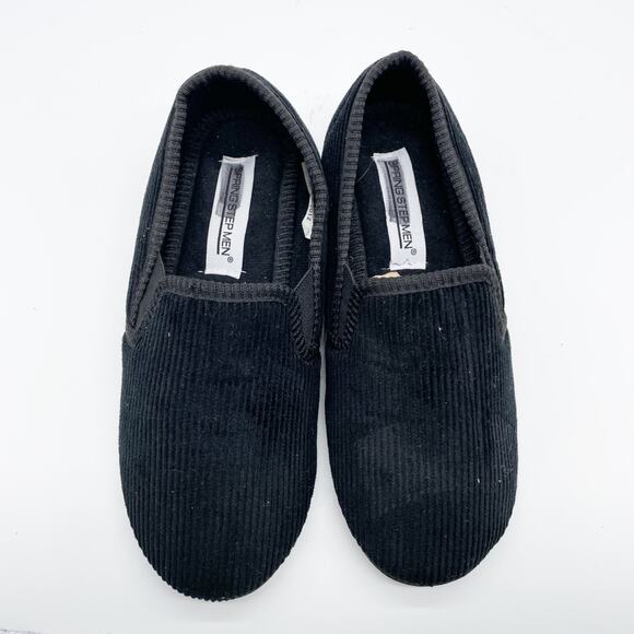 Spring Step Men's Adam Black Slip-On Corduroy Slipper Size 39 - Picture 8 of 10